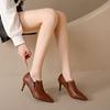 2024 Botas Femininas Women Fashion Sweet High Quality Side Zipper Short Ankle Boots Lady Brand Design Brown Black Boot