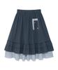 The Coldest Moment (W) Tcm Check Pintuck Layered Skirt (Navy)