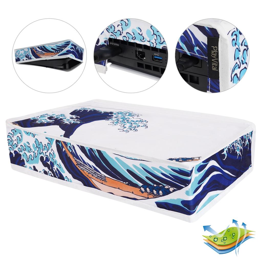 Staubschutz-Musterdesign für PlayVital PS5 Slim Digital Version Staubschutz für die neue Version der PS5 Slim Digital Version Konsole (horizontaler Typ),