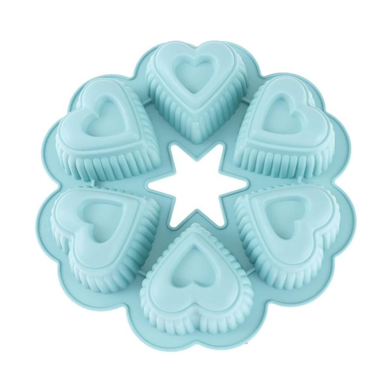 Nonstick Silicone Heart-Shaped Cake Mold Oven Safe Heat Resistant Puddings Mould Reusable Cupcakes Chocolates Baking Mold