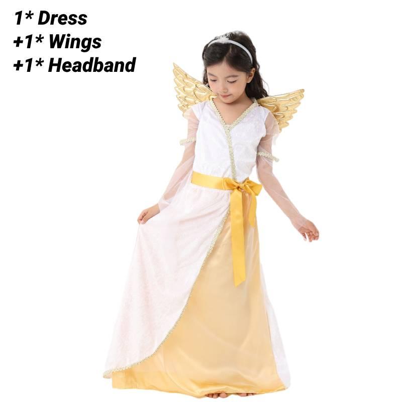 

Princess Dress For Girls Elegant White Angel Costume For Children s Performances