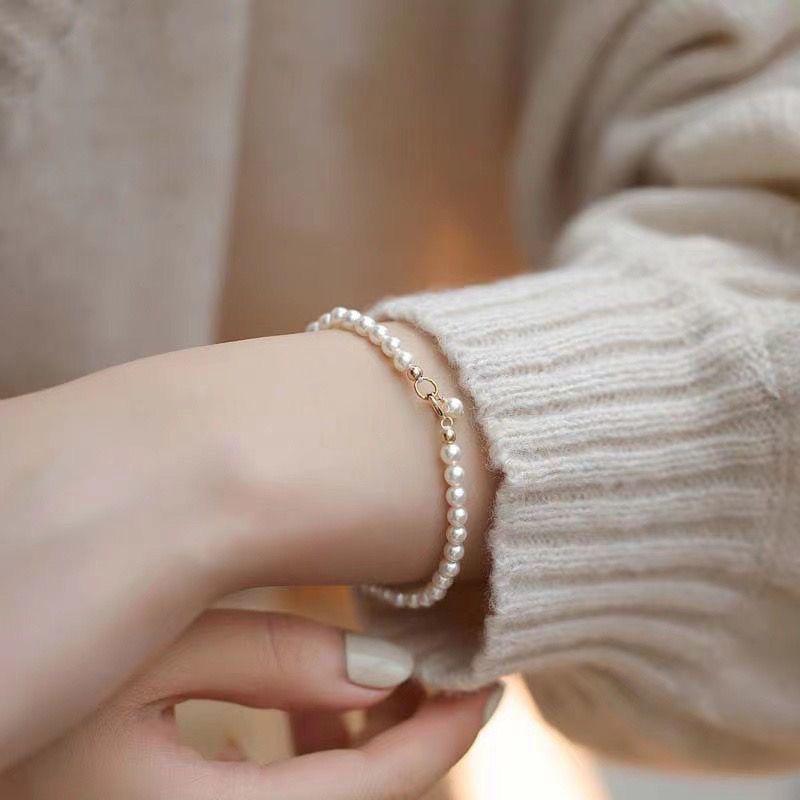 Retro Simple Artificial Pearl Bracelet For Women Fashion Versatile Temperament Bracelet Birthday Gift