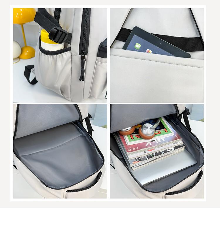 Rucksack im koreanischen Stil mit Farbblockdesign - Vielseitiger Schulrucksack mit großer Kapazität für Studenten