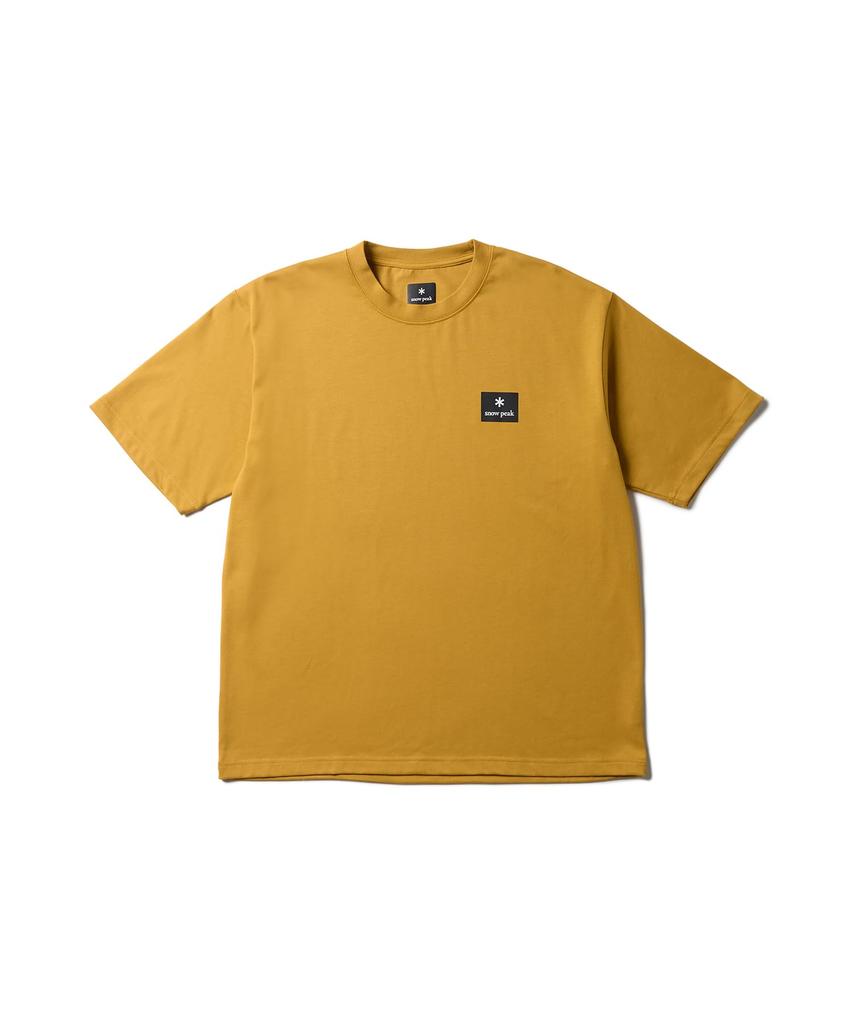 Snow Peak New Standard Square Logo Short Medium T-Shirt NSD-TS-25AU002, Sleeve, Men's/Women's, Yellow,