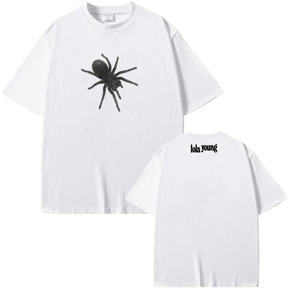 

ПАВУКИ БІЛА ФУТБОЛКА Lola Young Новий Високоякісний Альбом Футболка Рукав 100% бавовна Готична Футболка Круглий виріз Літній Ropa Hombre 2XL