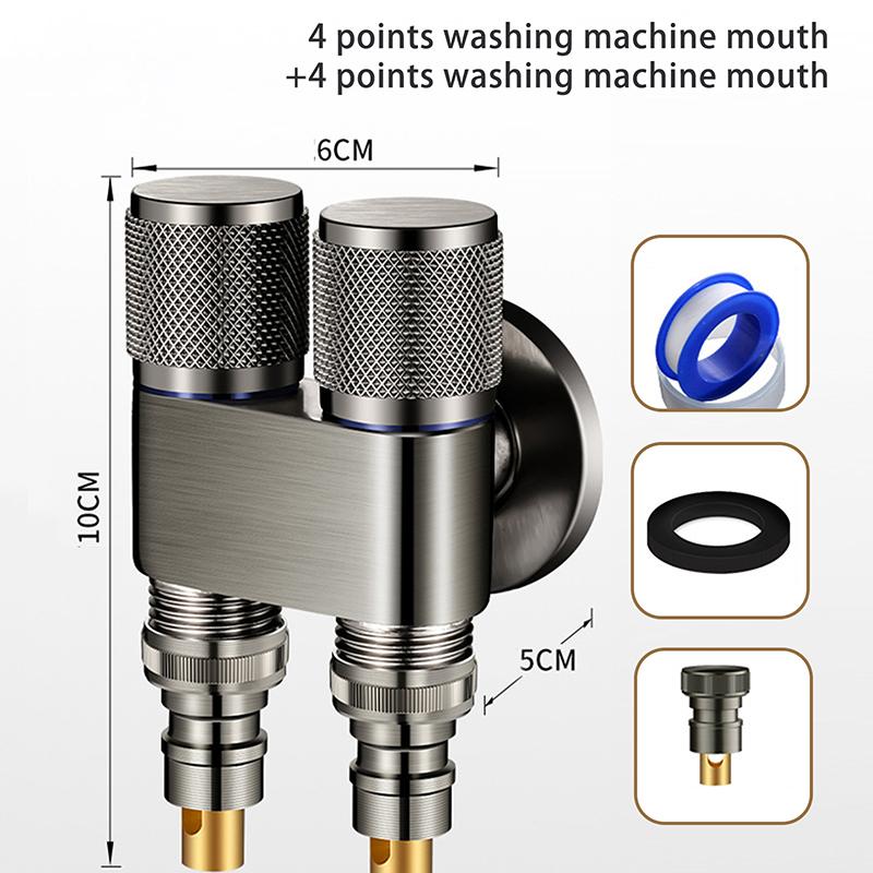 1 Set Special Buckle Water Nozzle Joint Drum Automatic 4 Points All-Copper Washing Machine Faucet Automatic Water Stop Valve