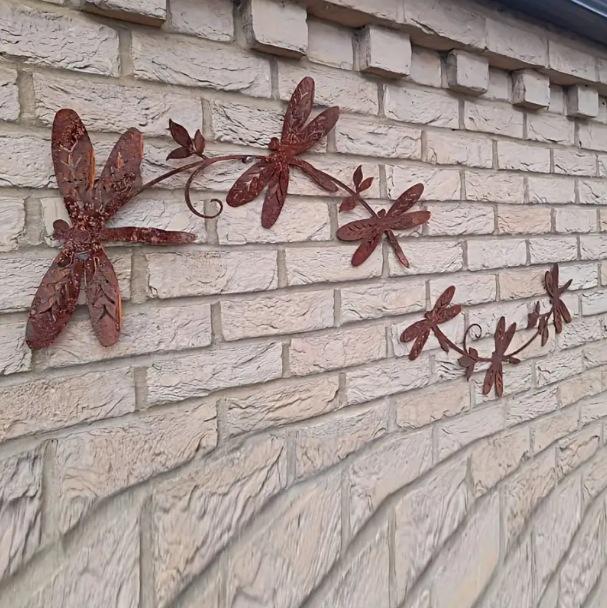 Wrought Iron Dragonfly Wall Art - Charming American Country Style Decoration