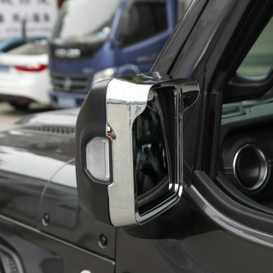 Rearview Mirror Rain Eyebrow Cover Decor Frame For Jeep Wrangler JL/JT 2018+ABS