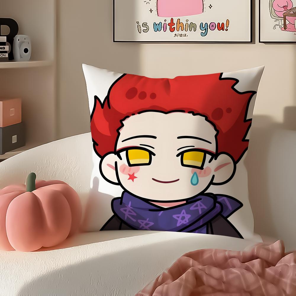 Anime HHunter x cute cartoon Cushion Cover Pillowcase Short Plush Invisible zipper Room Sofa Cushion Cover
