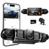 CARKUMI D1 Dash Cam with and Surround Features Parking Loop Emergency and Infrared Night Includes a 64GB SD 4-Camera 360-Degree Viewing, Wi-Fi,