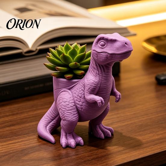 Unikátní narozeninový dárek 3D tištěný květináč dinosaurus, Dekorativní květináč, Tyrannosaurus Rex Stabilní základna Stolní květináč Květináč pro sukulenty kaktusy