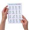 5 kusů Tai Chi cvičební tabule pro seniory a začátečníky, plakát 10x8 palců s jemnými stojenými a sedavými pozicemi, nízkoúderový fitness průvodce pro flexibilitu