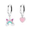 Earrings Niche High Sense S9 Sterling Silver Asymmetric Dream Rainbow Love Earrings Light Luxury Generation