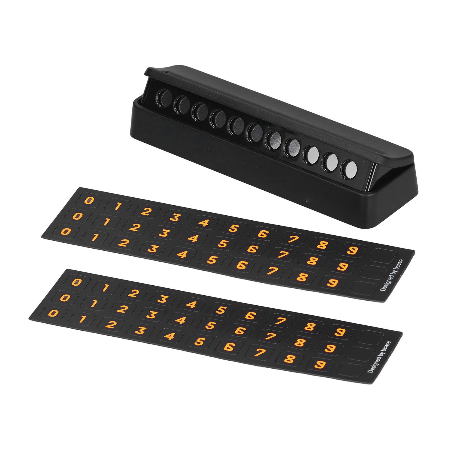 Car Temporary Parking Sign Phone Number Card Temporary Parking Number Plate for Household Matte Black