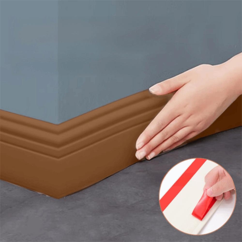 

2M/Roll 3D Self Adhesive Skirting Line Wall Sticker Thickened Anti-collision Decoration Strips Living Room Bedroom Corner Line Width-6cm