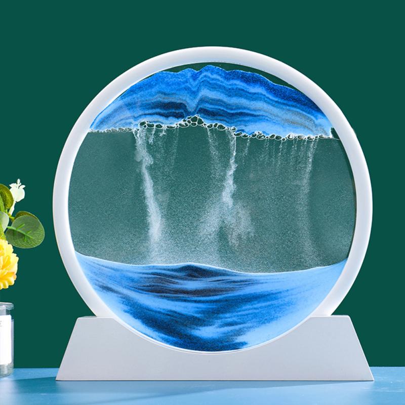 Ornamenti Pittura Sabbie Mobili 3D Tridimensionale Decompressione Clessidra Casa Ufficio Scrivania
