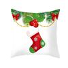 Merry Christmas Snowflake & Pine Branch Throw Pillow Cover, Festive Ornament Printed Cushion Case