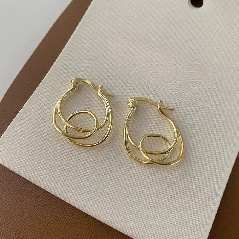 

Retro Trend Irregular Geometric Winding Drop Earrings Women Niche Ethnic Style Holiday Accessories Gift