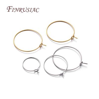 20mm 25mm 35mm 18K Gold Plated Hoops Earrings Big Circle Ear Wire Hoops Wires For Jewelry Findings,Earrings For Accessories