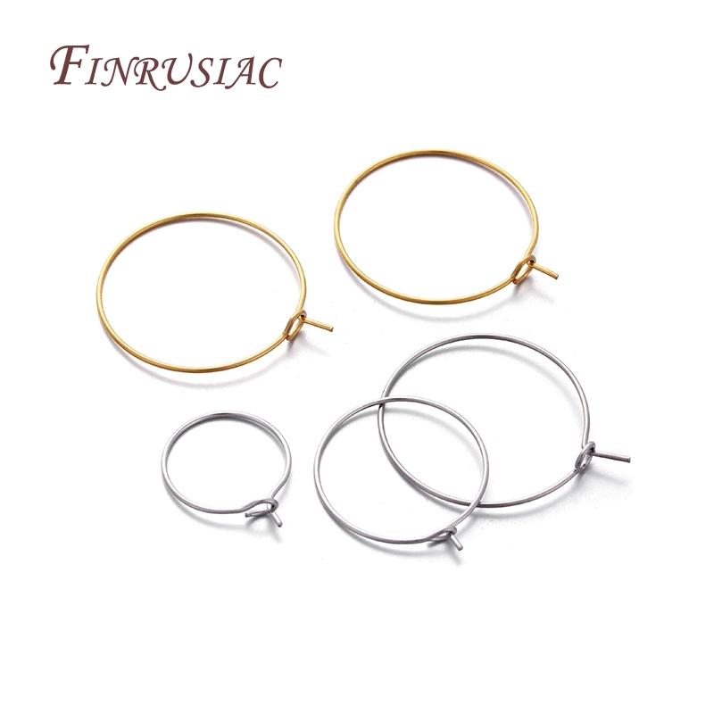 20mm 25mm 35mm 18K Gold Plated Hoops Earrings Big Circle Ear Wire Hoops Wires For Jewelry Findings,Earrings For Accessories
