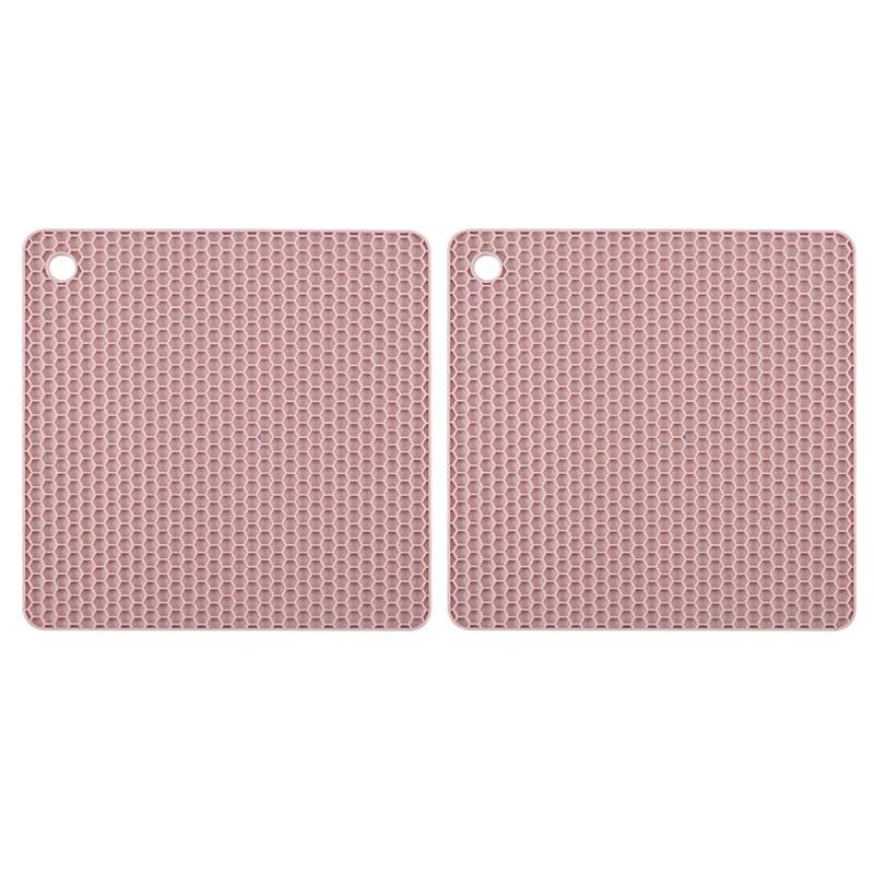 2/4PCS Honeycomb Nonslip Pot Table Mat Placemat Kitchen Accessories Multifunction Heat Resistant Silicone Mat Drink Cup Coasters