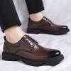 Fashion Lace-up Flats Men's Leather Shoes British Style Men's Casual Oxfords Footwear Men Walking Shoe Male Comfortable Dress Shoe