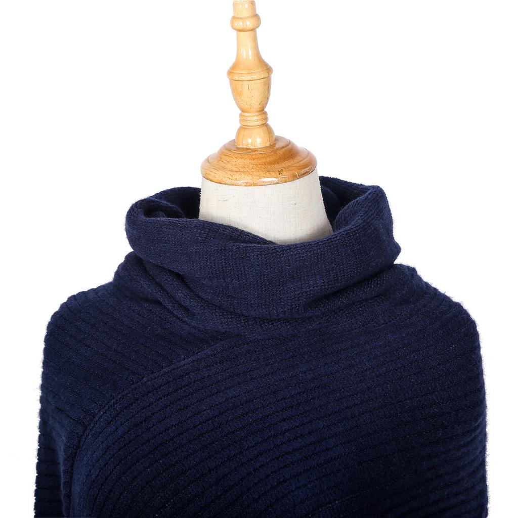 Comfortable High Quality Unique Pure Color Pearl Fringe Pullover High Neck Warm Shawl Scarf Beautiful and Most Striking Accessories