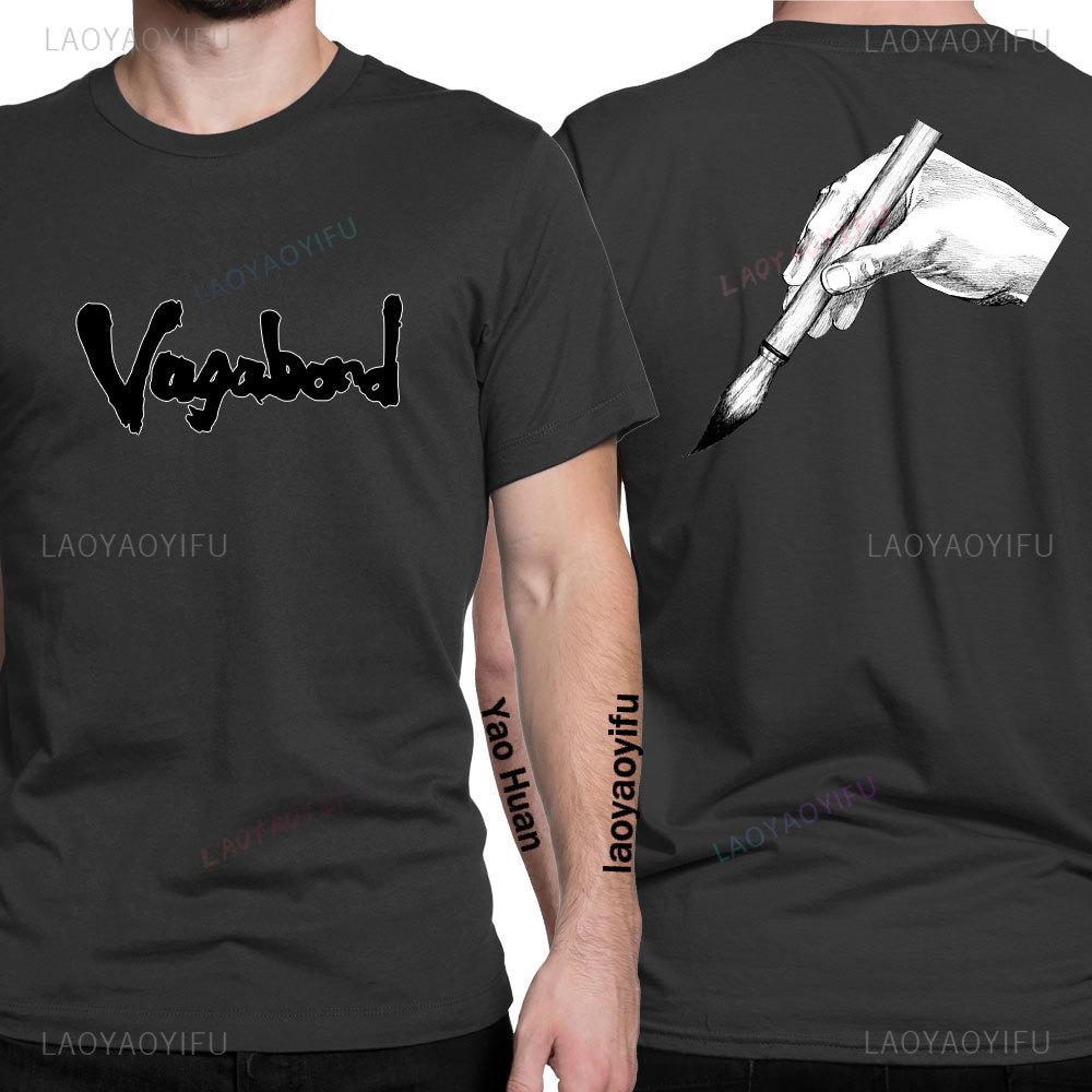 Anime Vagabond Miyamoto Musashi Sasaki Kojiro Manga Herren T-Shirt Cooles Mode T-Shirt Frau Grafik Streetwear Hipster