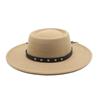 2022 Woolen Hat Women Spring And Autumn French Top Hat White Flat Edge Wide Brim British Men