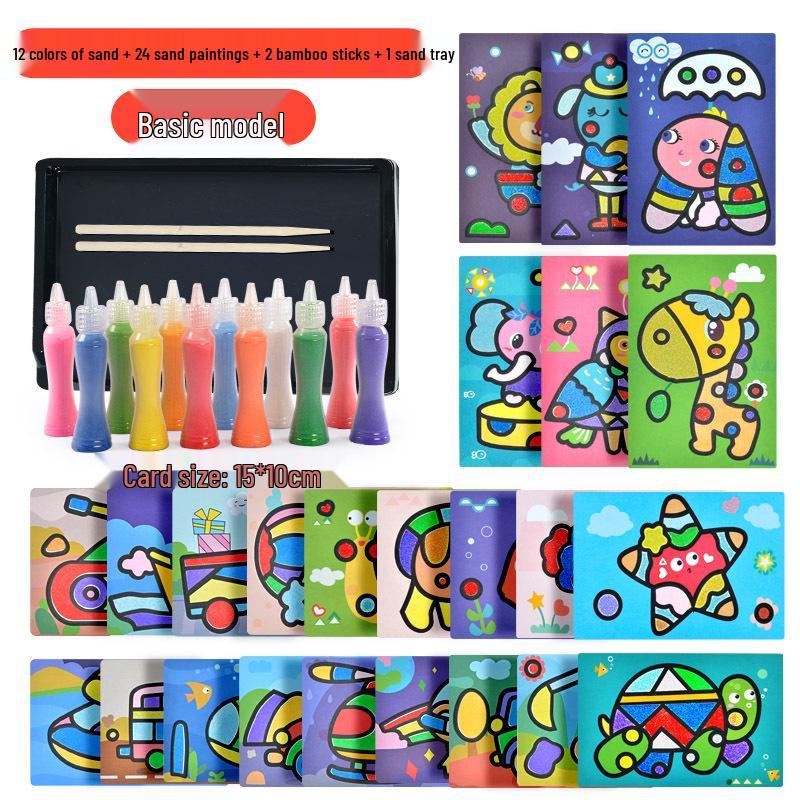 Kids' 3D Sand Art Painting Set - Bottle Shaped & DIY Glue Craft for Girls