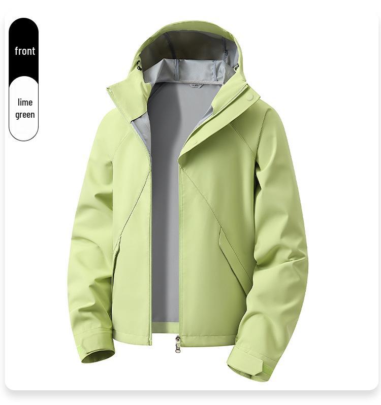 Unisex Windproof Softshell Workwear Jacket, Trendy Hooded Windbreaker for Spring & Autumn Outdoors.