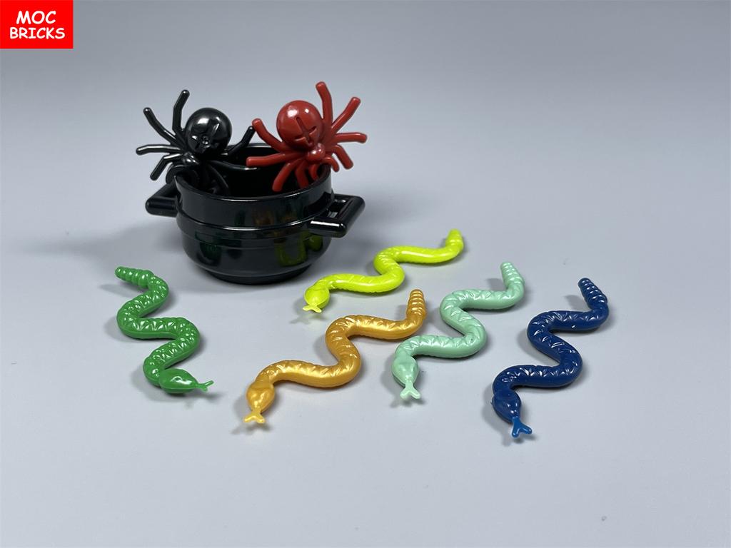 MOC Bricks Wilderness Survival Adventure Scene Snake Animals Food Forest Jungle Accessories Building Blocks Friend Toys Gifts