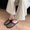 Fashion IPPEUM Women Mules Mesh Red Flat Shoes 2025 Summer Slippers Ballet Flats