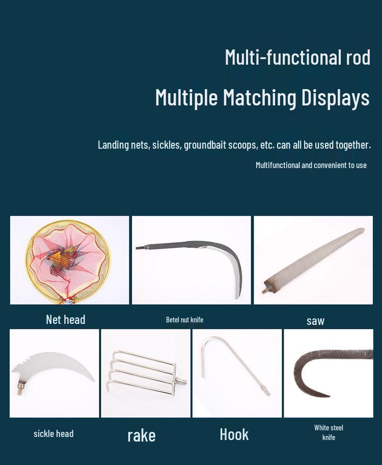 Pine Nut & Betel Nut Telescopic Rod - High Carbon Fiber, Super Hard Design for Hornet Nest Removal & Walnut Cracking