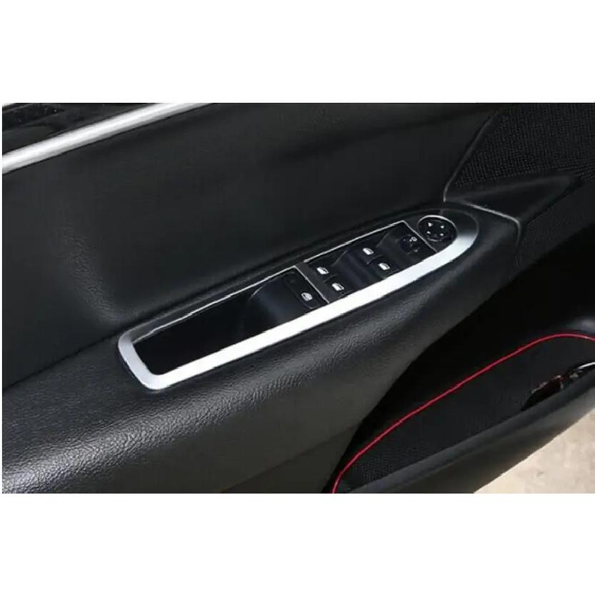 

ABS Chrome Interior Door Window Switch Panel Cover Bezel Trim 4Pcs/Set For Citroen C4 C4L 2012 2013 2014
