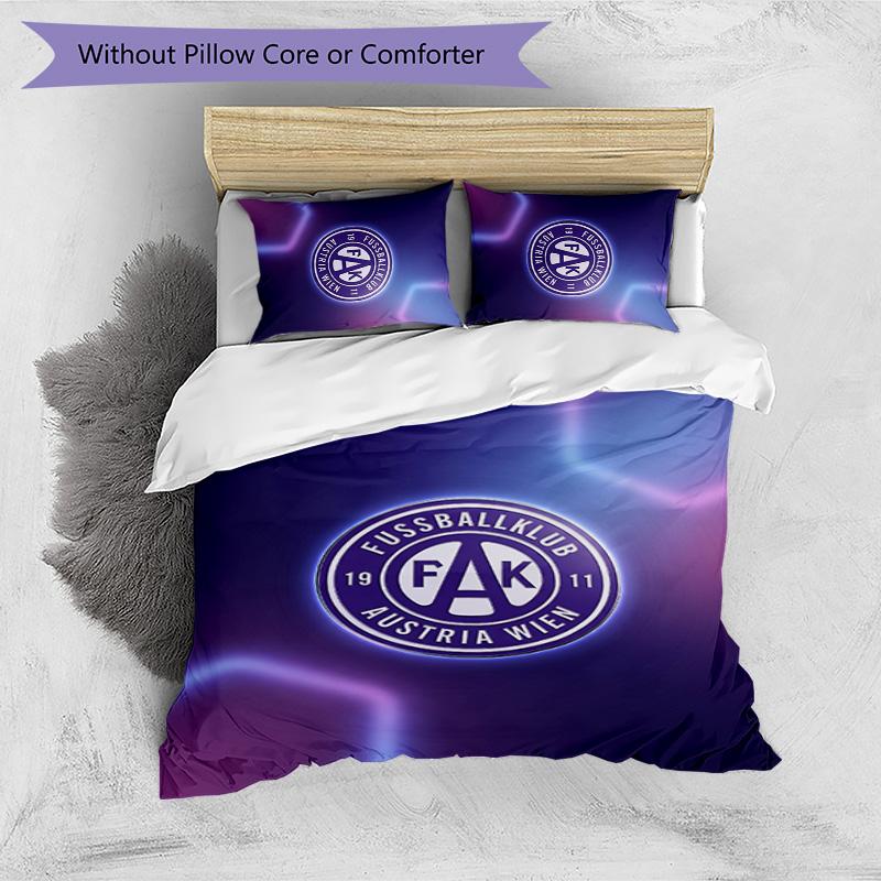 Austria Wien FC Printed 3PCS Bedding Set Breathable Duvet Cover with Pillowcases Decorative Bed Linen for Bedroom Home