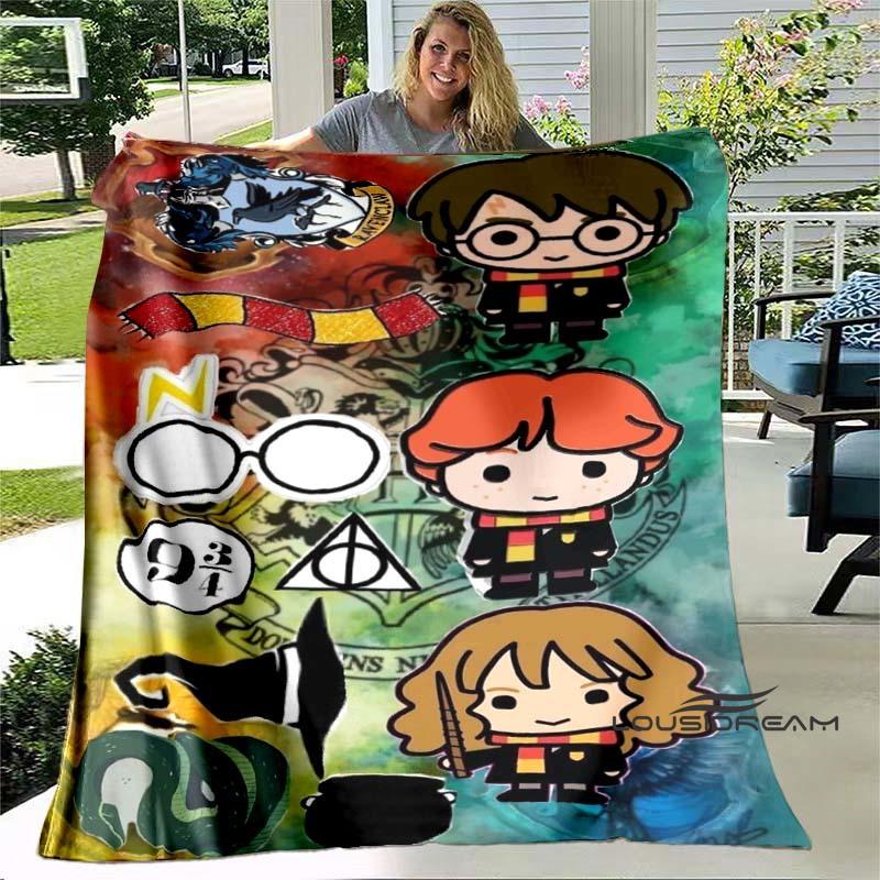 Cute & Kawaii-Style 3D Printed Blanket — Harry Potter Theme: Warm and Cozy Flannel Throw. Perfect for Bedrooms, Sofas, Beds, Sea