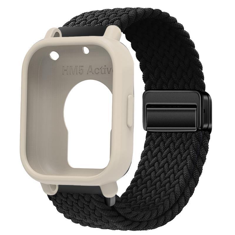 

Silicone Case+Elastic Nylon Strap Compatible for Redmi Watch 5 Active / 5 Lite Strap Protector Case Magnetic Buckle(witout film) for Redmi 5 Lite
