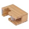 Desktop Tape Dispenser Bamboo Wood Tape Cutter Holder Adhesive Roll Base Stationery Tool