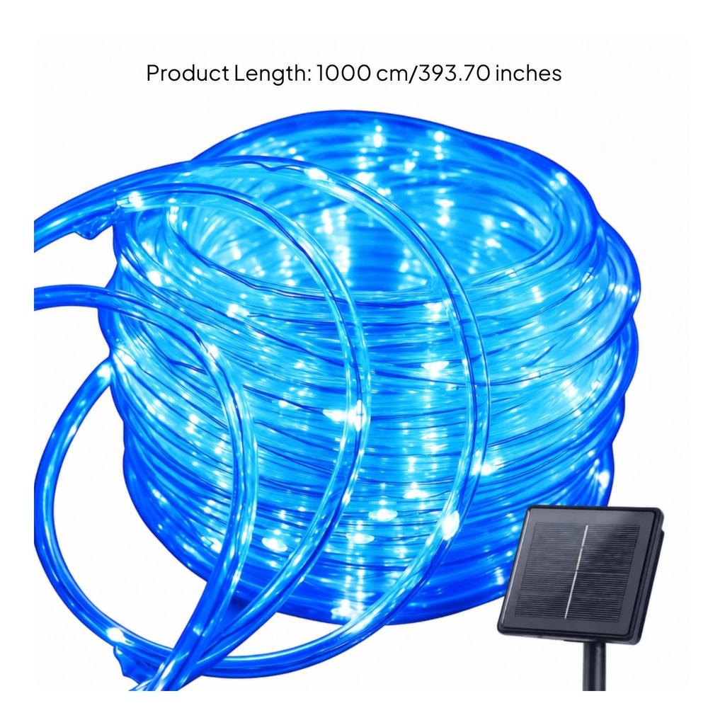 Solar-Powered Decorative Tube String Light IP65 Water-Resistant 100 LED Solar