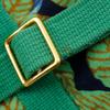 Hermes One Belt Shoulder Bag Botanical Pattern Bird Pattern Vintage Green Cotton Women Used