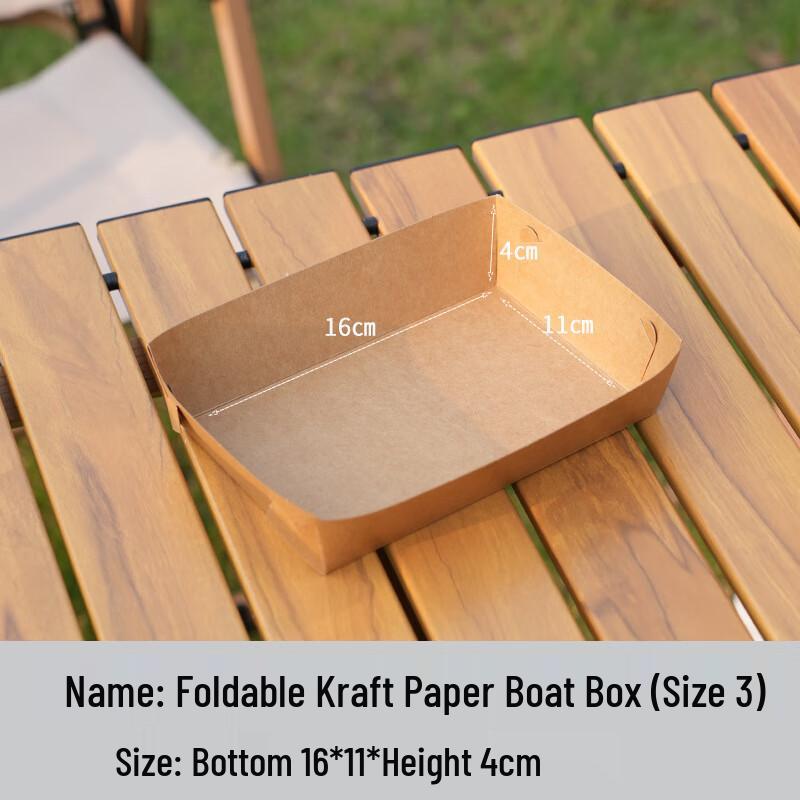 Disposable Kraft Paper Foldable Boat Food Containers