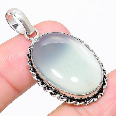 Botswana Achat Edelstein 925 Sterling Silber Schmuck Anhänger 1,73" b0q70