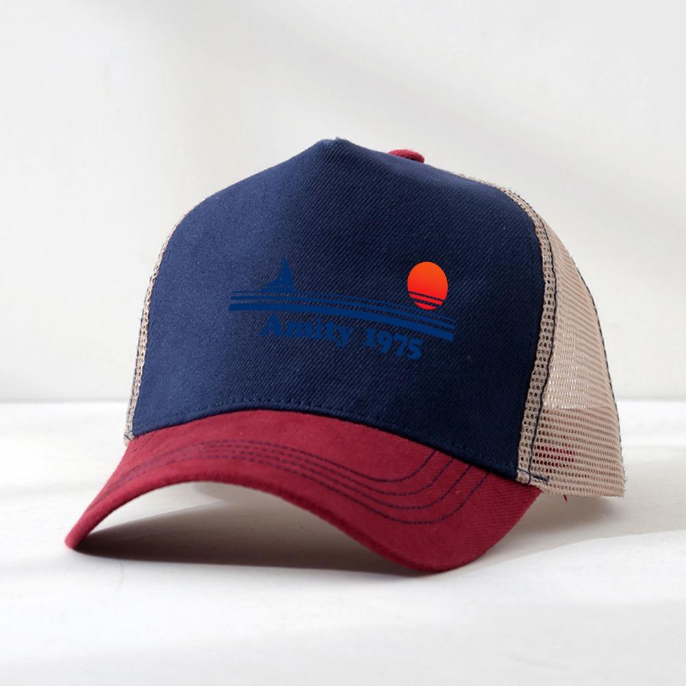 Amity 1975 Jaws Baseball Cap Men Creativity Sports Mesh breathable Trucker Hat Adjustable Snapback Hats