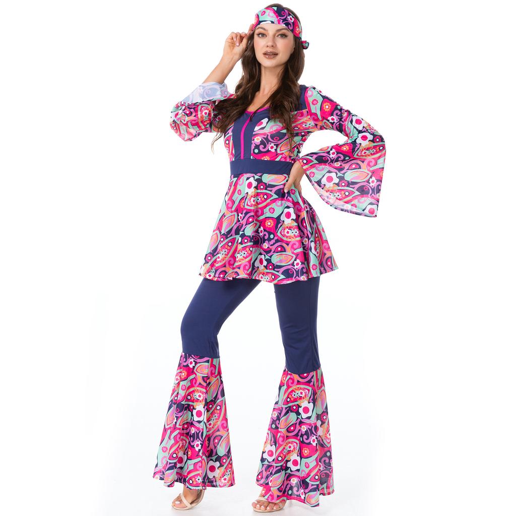 80s retro hip hop clothes stage clothes cos clothes European beautiful women Indian primitive indigenous clothes