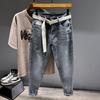 Men's Gray Denim Jeans, 2024 New Model, Straight Fit, Slim Fit, Casual Long Pants for Spring and Autumn