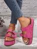 Fashion Spring/Summer 2025 New Fashion Thick-soled Birken Riveted Flip-flops and Metal Buckle Beach Women's Shoes