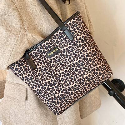 New Popular New Large Capacity Commuter Bag Leopard Print Bag Fashion Patchwork Single Shoulder Women's Tote Bag