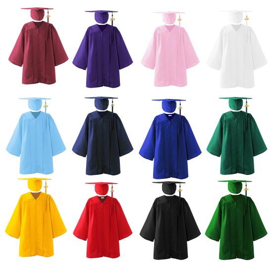 Zestaw czapki i togi na ukończenie przedszkola Unisex Strój Congrats Grad z zawieszkami z frędzlami 2026 dla przedszkola