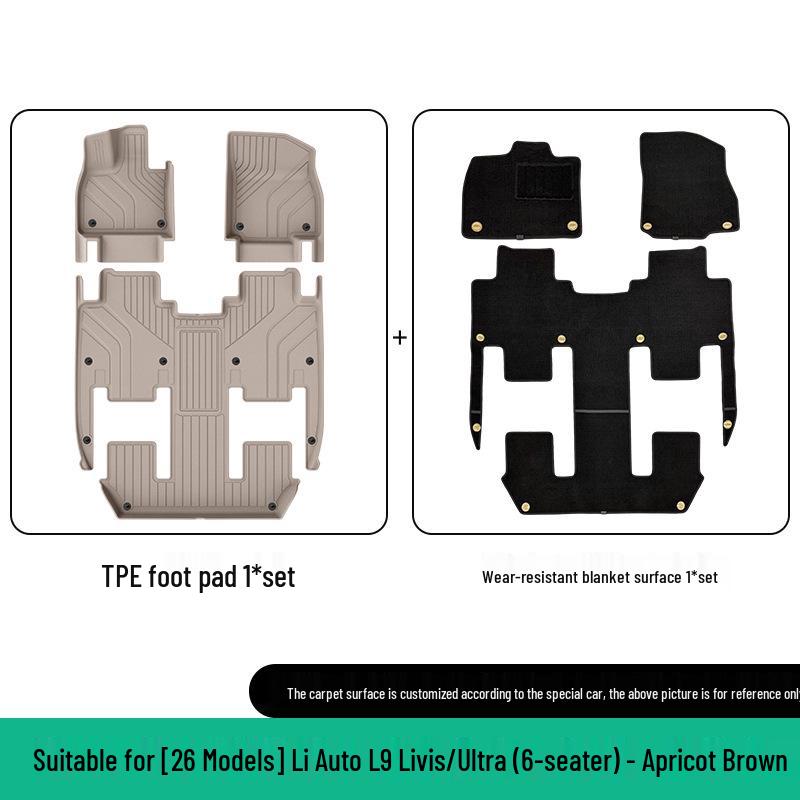 Eco-Friendly TPE Floor & Trunk Mats for 26 Li Auto L9 Livis/Ultra Models